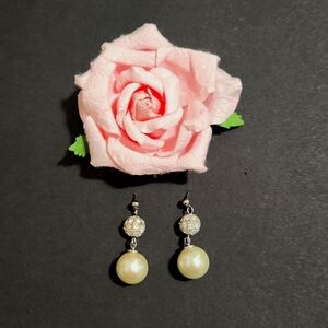 Pearl and Rhinestone Statement Earrings